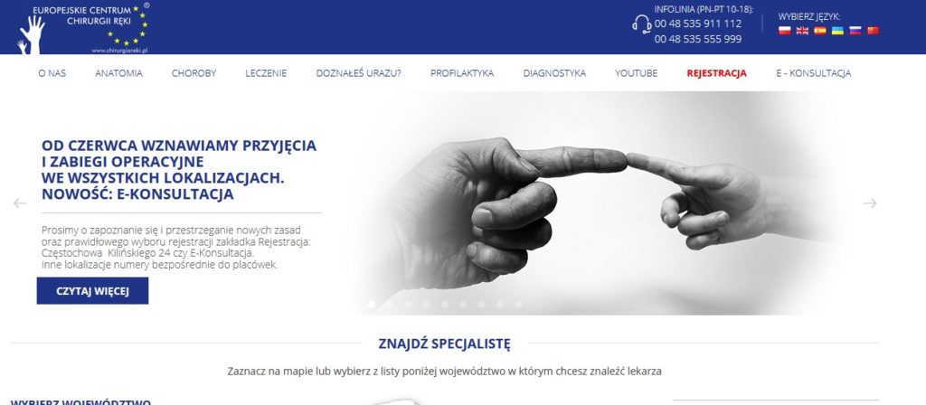 Europejskie Centrum Chirurgii Ręki założone i prowadzone jest przez Dyplomowanych Europejskich Specjalistów Chirurgii Ręki Europejskie Centrum Chirurgii Ręki założone i prowadzone jest przez Dyplomowanych Europejskich Specjalistów Chirurgii Ręki